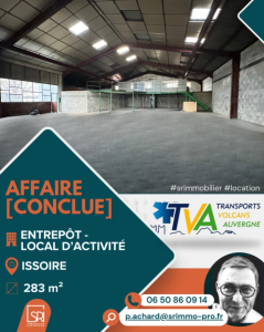 location entrepot Issoire immobilier entreprise SR Immo transaction immobiliere professionnelle Auvergne entrepot locaux activité bureaux commerces Clermont-Ferrand
