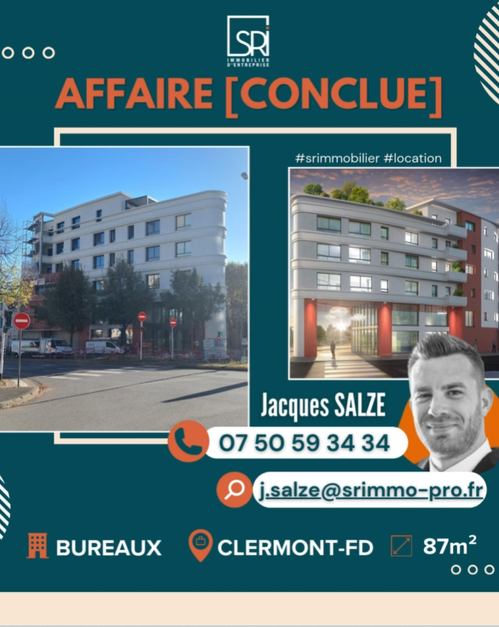 location bureaux Clermont-Ferrand SR Immo transaction immobiliere professionnelle bureaux Auvergne locaux activite bureaux commerces Clermont-Ferrand