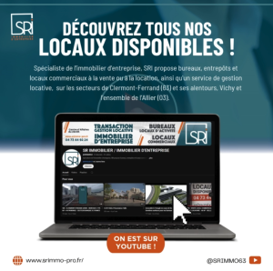 Visite vidéo de locaux d’activité et bureaux en immobilier d’entreprise à Clermont-Ferrand
Présentation de biens professionnels disponibles à la location ou vente en Auvergne
Plateforme vidéo SR Immo pour accélérer les décisions d’implantation d’entreprise