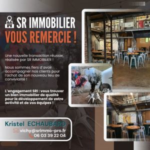 Acquisition d’un commerce bar à Vichy dans une transaction immobilière professionnelle
Accompagnement SR Immo en immobilier d’entreprise pour implantation commerciale
Local commercial exploité dans une logique d’investissement immobilier professionnel