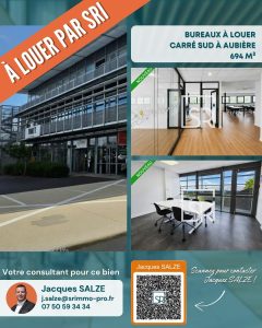 Bureaux professionnels à louer au Carré Sud à Aubière près de Clermont-Ferrand
Espaces de bureaux de 694 m² proposés par SR Immo à Aubière
Immobilier d'entreprise à Clermont-Ferrand : bureaux disponibles au Carré Sud