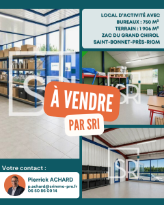 Local d'activité à vendre près de Clermont-Ferrand dans la ZAC du Grand Chirol